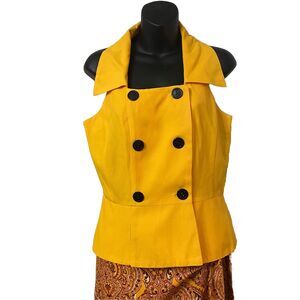 Lois Snyder "DANI MAX" sleeveless Yellow dressy vest sz 8 CityCore FairyGrunge
